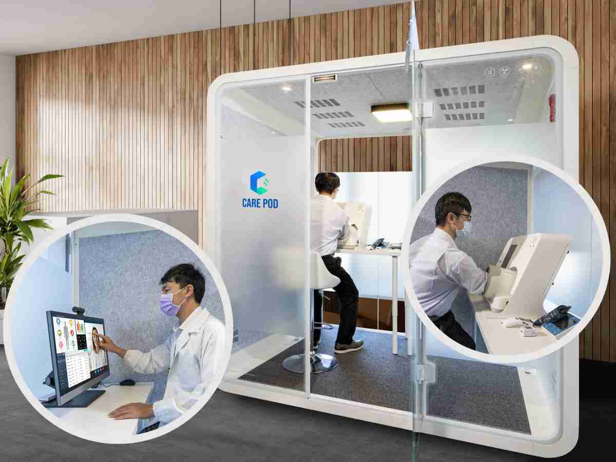 达擎于医疗科技展中展出＂远距诊疗舱＂，，，以因应医疗数字化及社会高龄化趋势下、、、复诊及慢性病患等族群对于远距看诊需求逐渐升高所推出的创新整合方案。。。多功能合一、、、、高隐私性的远距诊疗舱可根据病患端与医师端的不同需求，，，，提供弹性化及客制化功能，，，节省医生和病患的精力及时间